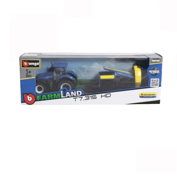 Burago New Holland Tractor T7.315 with Cultivator - Cloud Nine Stores