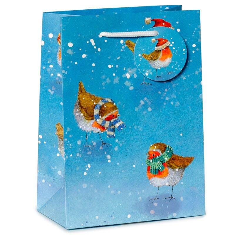 Jan Pashley Christmas Robin Gift Bag Medium - Cloud Nine Stores