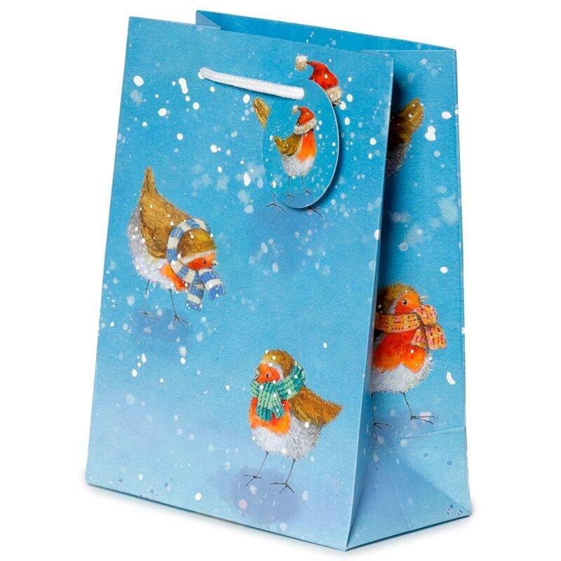 Jan Pashley Christmas Robin Gift Bag Medium - Cloud Nine Stores