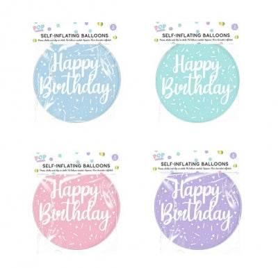 Pastel Self Inflating Balloon 2pk - Cloud Nine Stores