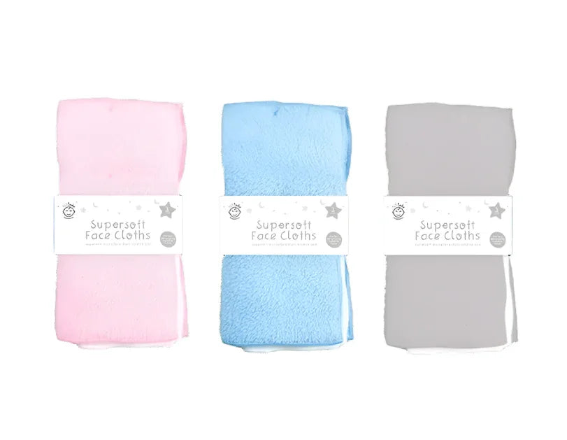 Baby Face Cloths - 3 Pack - Cloud Nine Stores