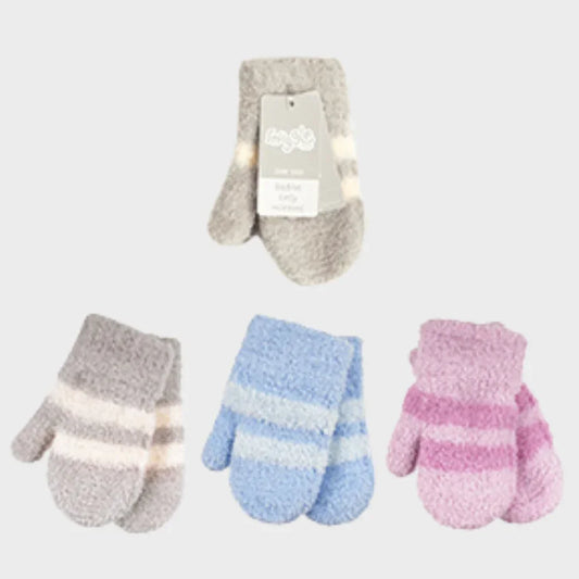 Babies Soft Touch Striped Mittens Light Mix - Cloud Nine Stores