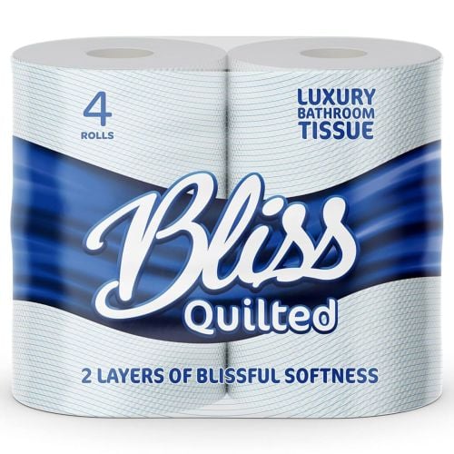 Bliss Quilted Toilet Roll 4pk Cloud Nine Stores