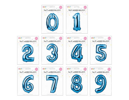 Blue Foil Number Balloon 65cm - Cloud Nine Stores