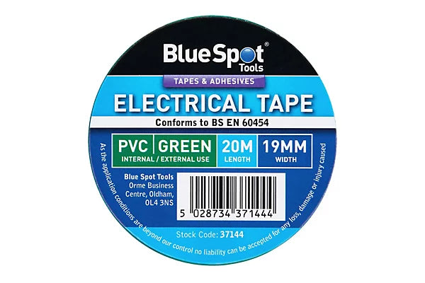 Blue Spot Tools - 20M Green PVC Electrical Tape Cloud Nine Stores