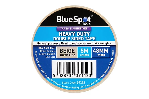 Blue Spot Tools - Beige 48mm x 5M Heavy Duty Beige Double Sided Tape Cloud Nine Stores