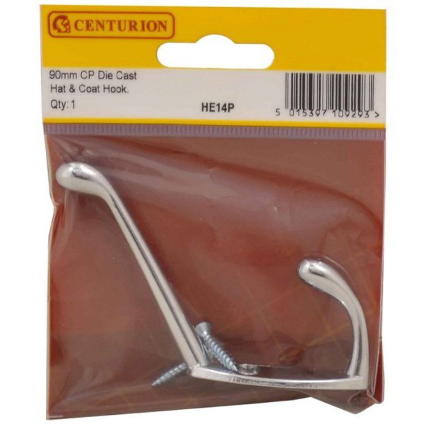 CENTURION HE14P CHROME HAT & COAT HOOK