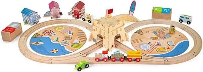 Coastal Clean Up Train Set - Bigjigs - Cloud Nine Stores