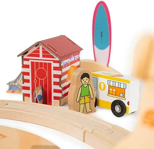 Coastal Clean Up Train Set - Bigjigs - Cloud Nine Stores