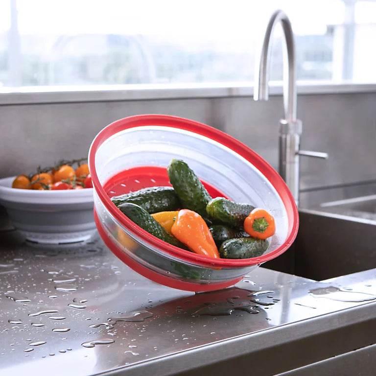 Collapsible Colander Microwave Plate Cover Splatter Guard Kitchen Strainer Sieve - Cloud Nine Stores