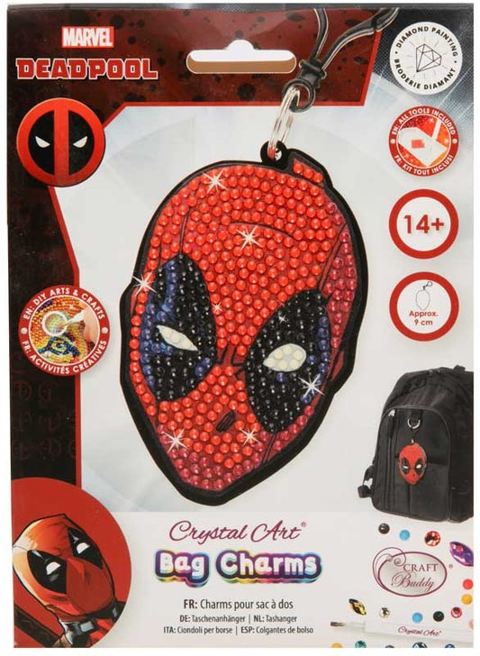 CRAFT BUDDY - DEADPOOL CRYSTAL ART BAG CHARM