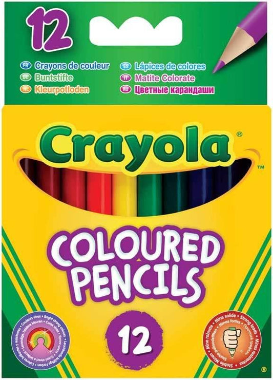 Crayola 12 Half Length Coloured Pencils - Cloud Nine Stores