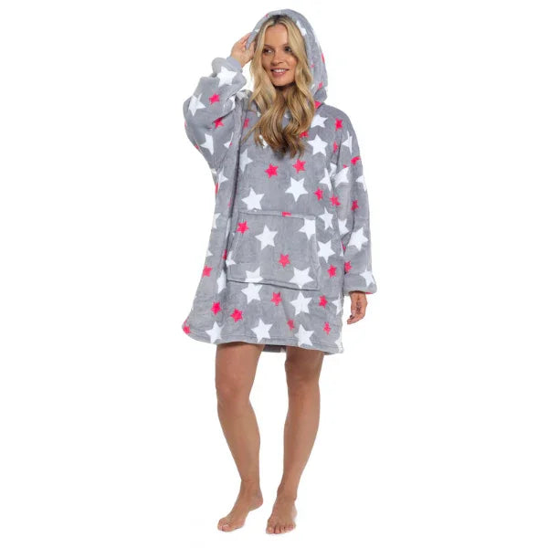 Adults Star Hoodie Charcoal with Fully Lined Sherpa - Cloud Nine Stores