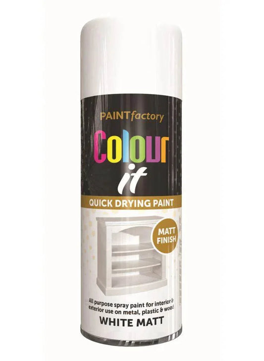 Paint Factory White Matt Spray Paint 400ml - Cloud Nine Stores