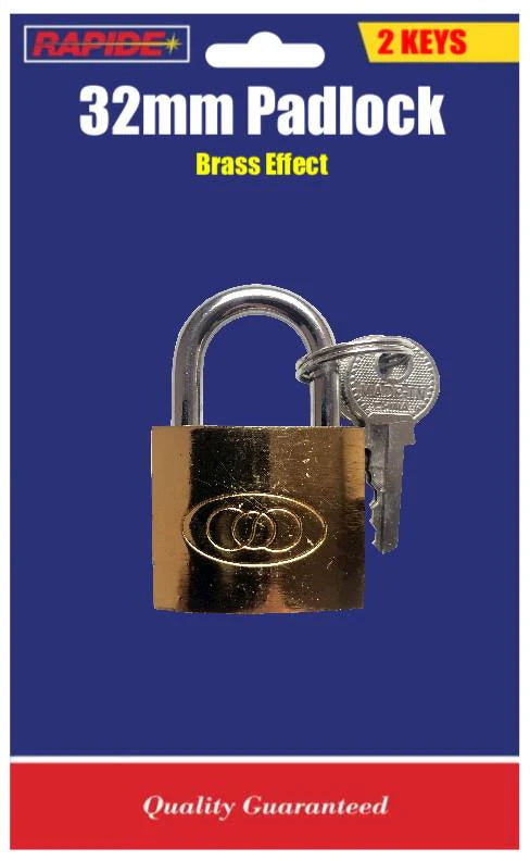 Rapide Padlock Brass Effect 32mm - Cloud Nine Stores