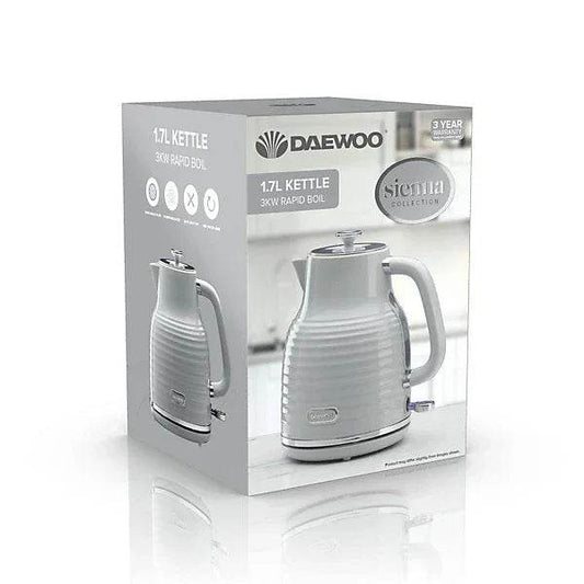 Daewoo Sienna Cordless Jug Kettle 1.7 Litre Rapid Boil Grey SDA2481GE - Cloud Nine Stores