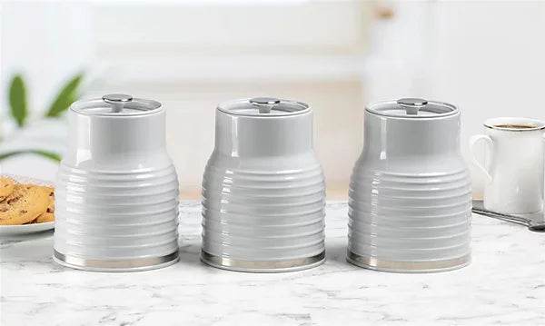 Daewoo Sienna Kitchen Cannisters Set of 3 Coffee Tea Sugar Biscuit Food Storage - Cloud Nine Stores