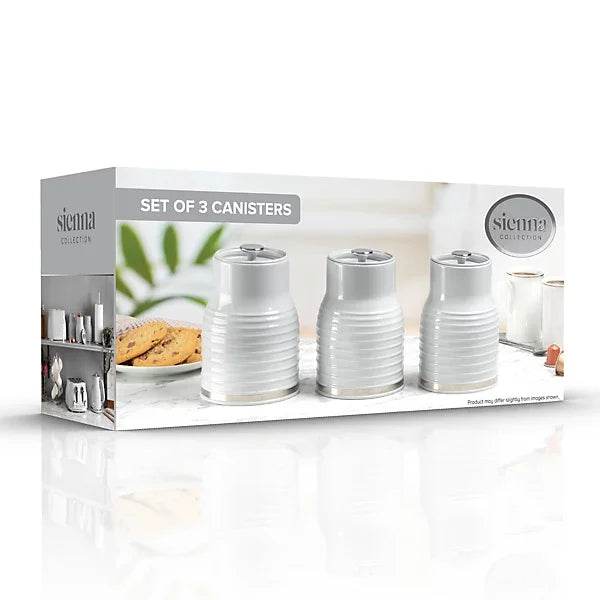 Daewoo Sienna Kitchen Cannisters Set of 3 Coffee Tea Sugar Biscuit Food Storage - Cloud Nine Stores