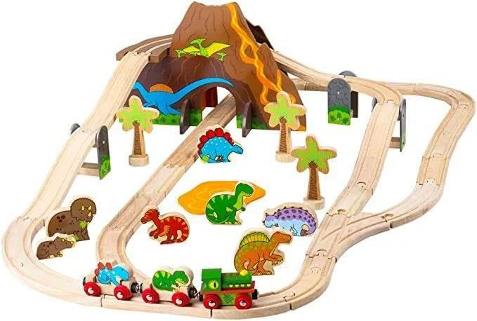 Dinosaur Wooden Train Set - Bigjigs - Cloud Nine Stores