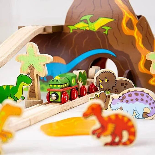 Dinosaur Wooden Train Set - Bigjigs - Cloud Nine Stores