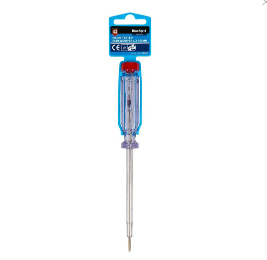 BLUE SPOT TOOLS MAINS TESTER SCREWDRIVER 4 X 100MM - Cloud Nine Stores