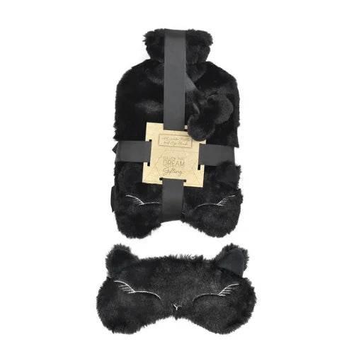PLUSH HOT WATER BOTTLE WITH CAT EYE MASK - Cloud Nine Stores