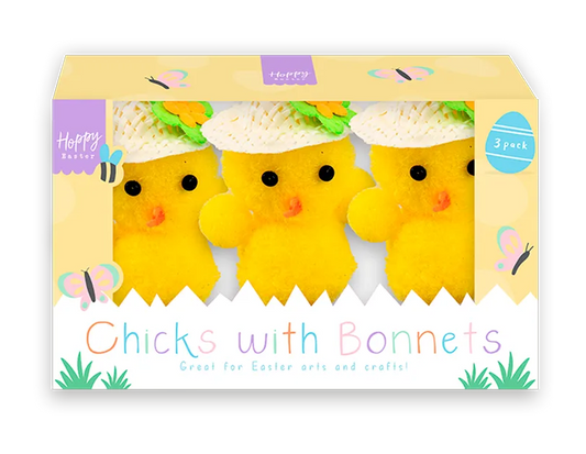 Easter Chicks with Bonnets 3pk