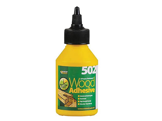 Everbuild 502 Weatherproof Wood Adhesive - 125ml for Indoor and Outdoor Use
