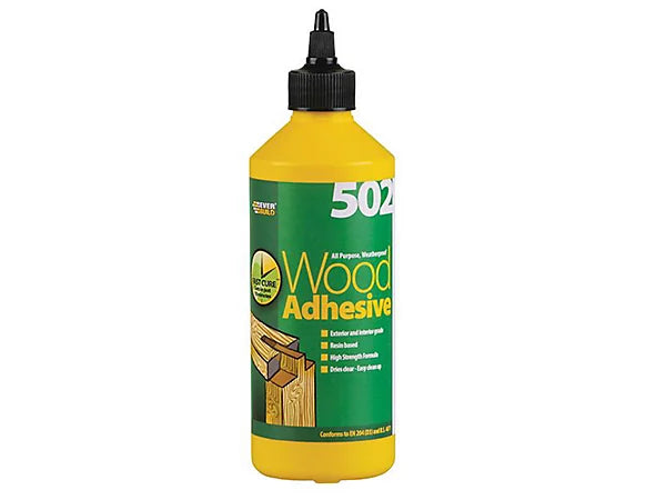 Everbuild 502 Weatherproof Wood Adhesive 500ml - Strong Bonding for All Wood Projects Cloud Nine Stores