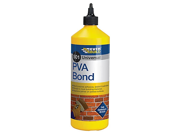 Everbuild PVA1L 501 Universal PVA Bond 1 litre EVBPVA1L Cloud Nine Stores