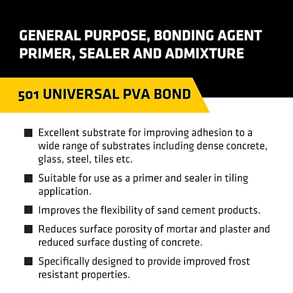 Everbuild PVA1L 501 Universal PVA Bond 1 litre EVBPVA1L Cloud Nine Stores