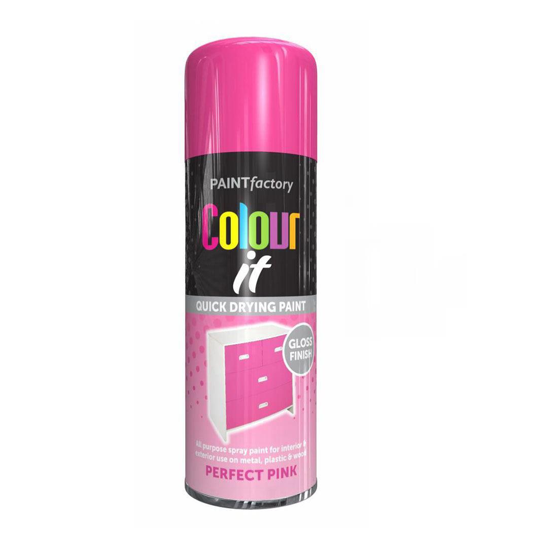 Colour It Spray Paint Perfect Pink Gloss 400ml Interior & Exterior Cloud Nine Stores