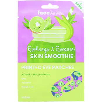 6 x FACE FACTS PRINTED EYE PATCHES RECHARGE & RECOVER (2 PAIRS)