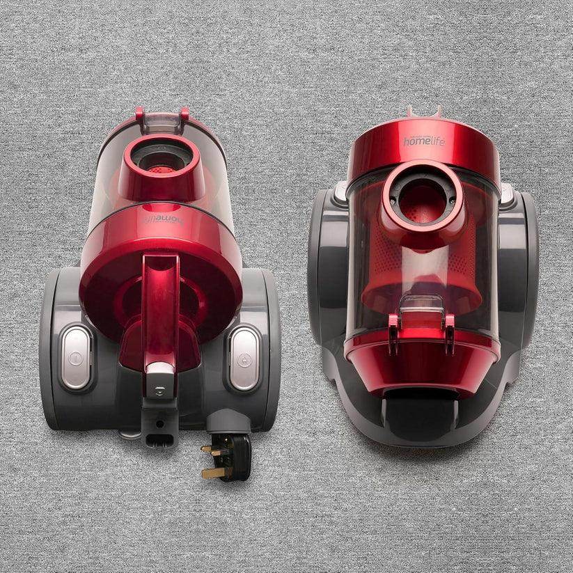 HomeLife 800w Bagless Corded Cyclone Vacuum - Red - Cloud Nine Stores