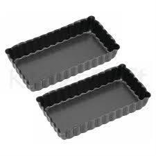 KitchenCraft Mini Fluted Oblong Tart Tins x2 - Cloud Nine Stores