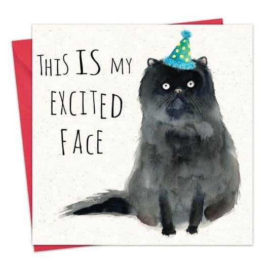 Funny Cat Card Excited Face - Cloud Nine Stores