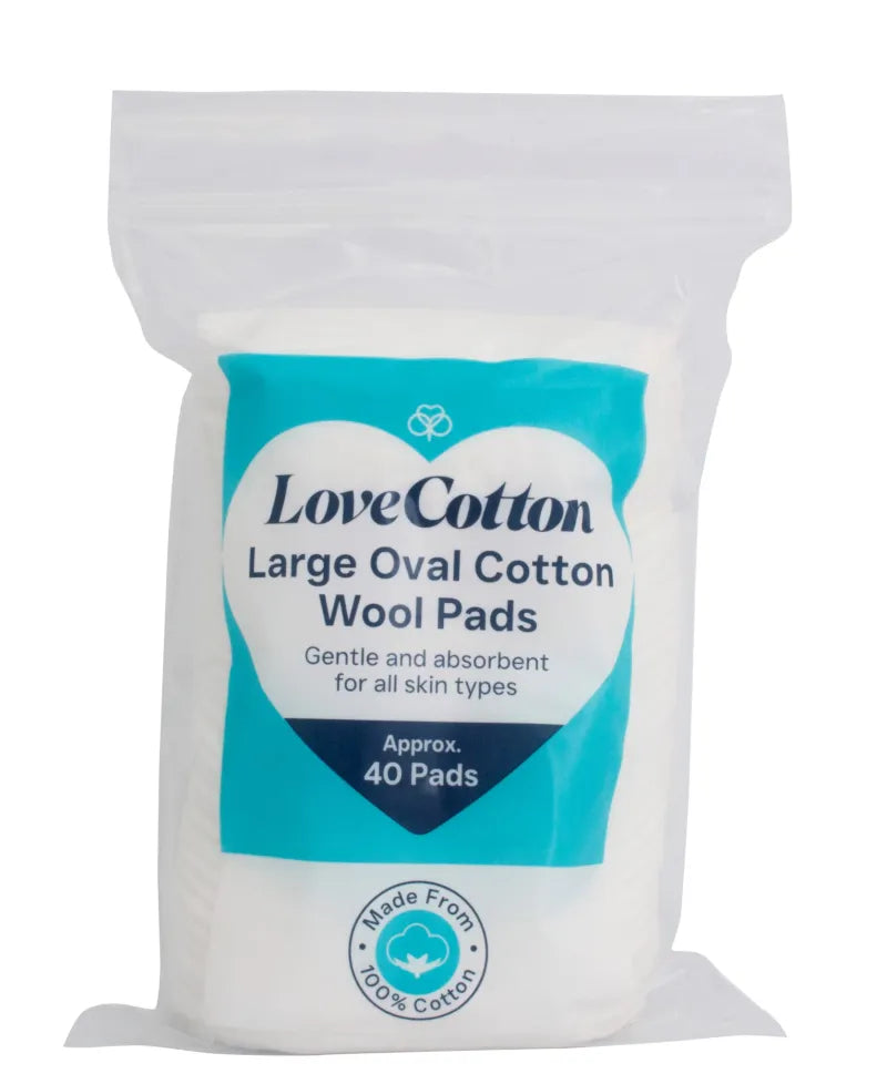 LOVE COTTON LARGE OVAL COTTON PADS 40'S