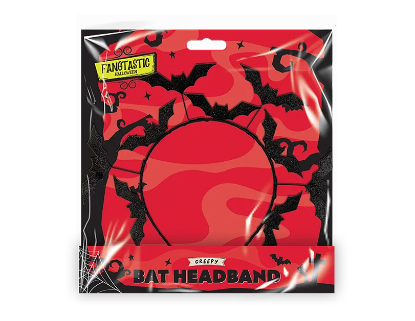 Black Glitter Bat Headband Cloud Nine Stores