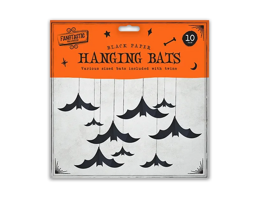 Halloween Hanging Bat Paper Decorations 10pk - Cloud Nine Stores