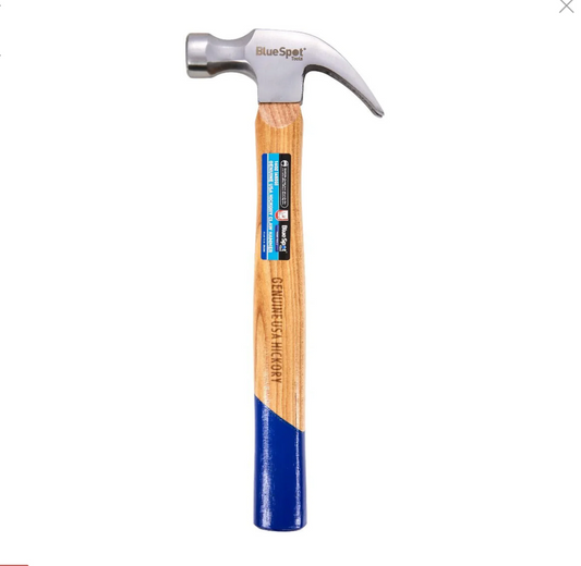 BLUE SPOT TOOLS 16OZ (450G) GENUINE HICKORY CLAW HAMMER - Cloud Nine Stores
