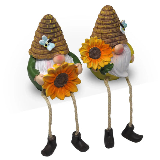 Gnome with Sunflower and Dangling Legs - Cloud Nine Stores