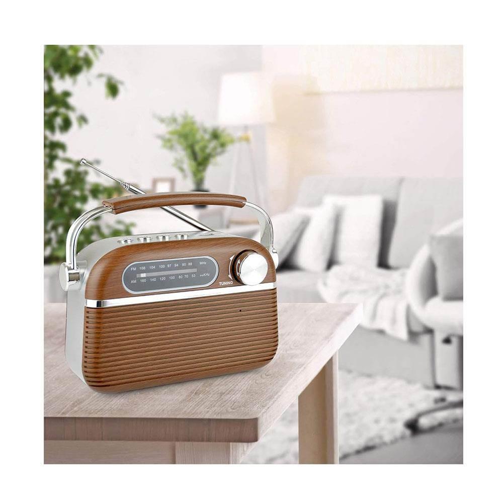 Lloytron Vintage Rechargeable Bluetooth AM/FM Radio – Wood Effect - Cloud Nine Stores