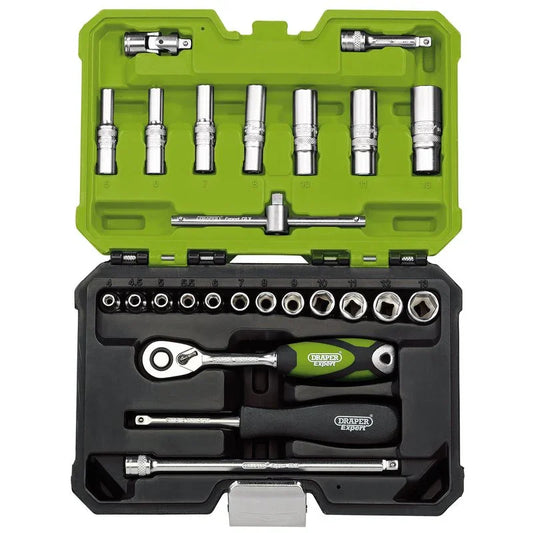 DRAPER EXPERT METRIC SOCKET SET, 1/4" SQ. DR., GREEN (25 PIECE) - Cloud Nine Stores
