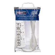 Daewoo 4 Gang 2m Individually Switched Extension lead with Neon Indicator