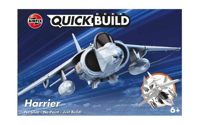 Airfix Quick Build J6009 Bae Harrier Aircraft Model Kit, Grey - Cloud Nine Stores