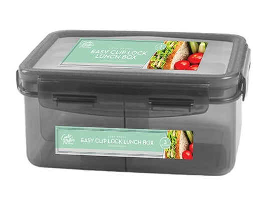 Easy Clip Lock Lunch Box- 3 Section - Cloud Nine Stores