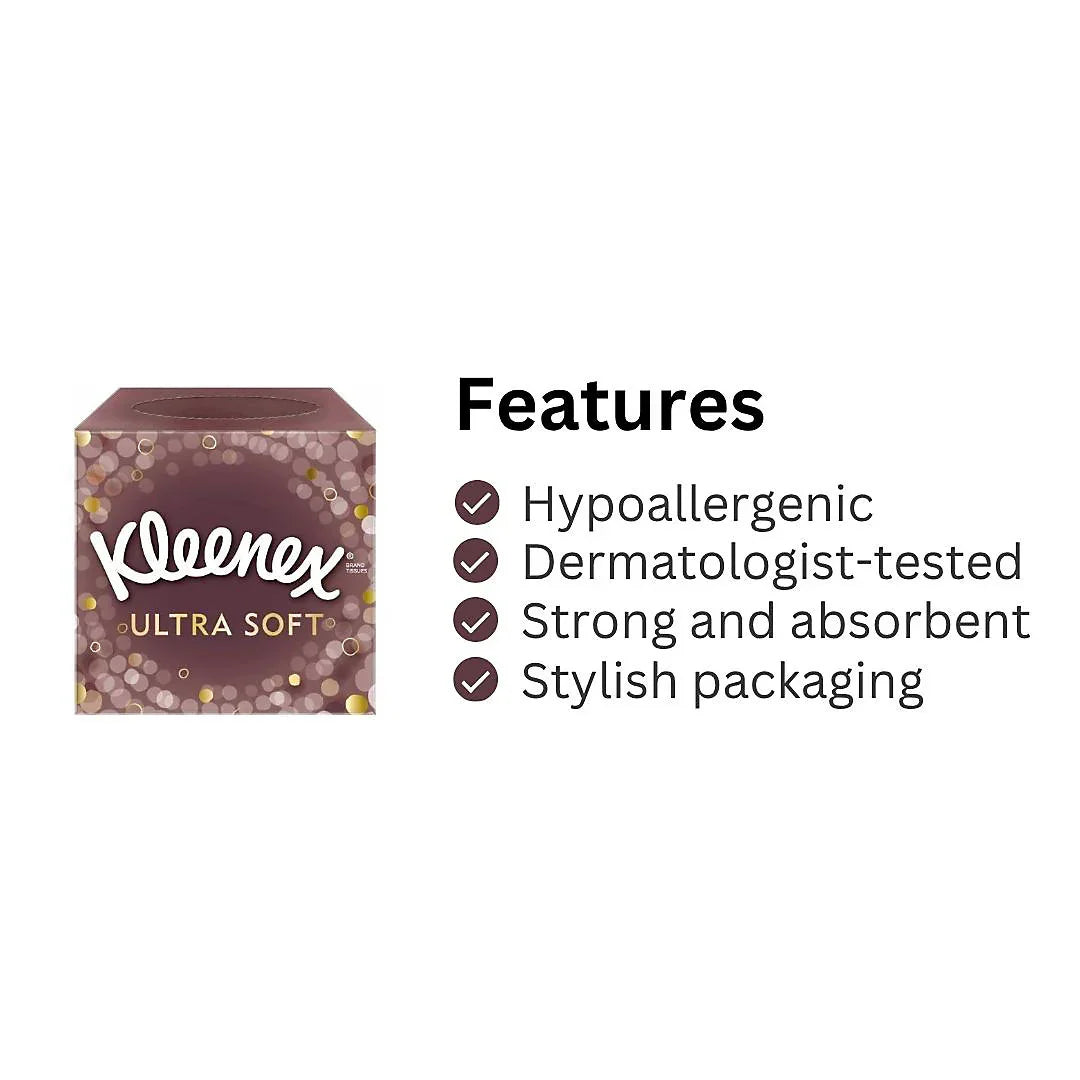 Kleenex Ultra Soft Facial Tissues, Tissues Box SMALL CUBE BOX