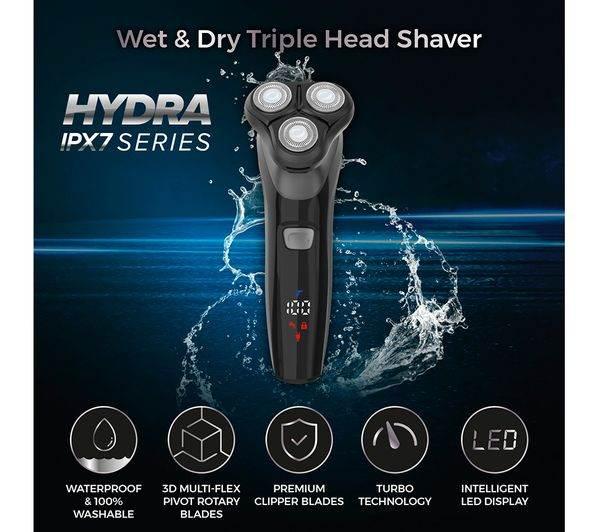 Carmen Hydra IPX7 Series Wet & Dry Professional Triple Head Shaver - Cloud Nine Stores
