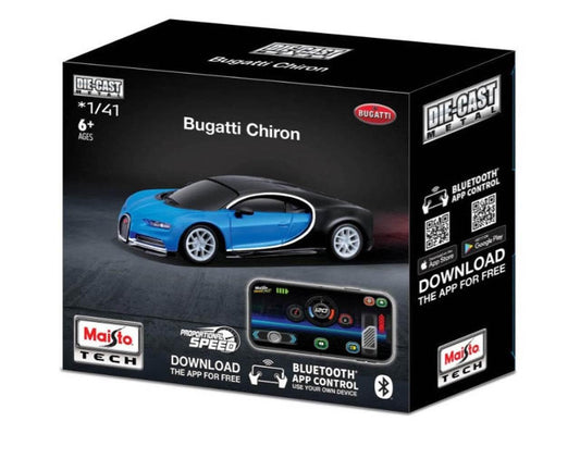 Maisto Bluetooth Diecast Bugatti Chiron Radio Controlled Car - Cloud Nine Stores