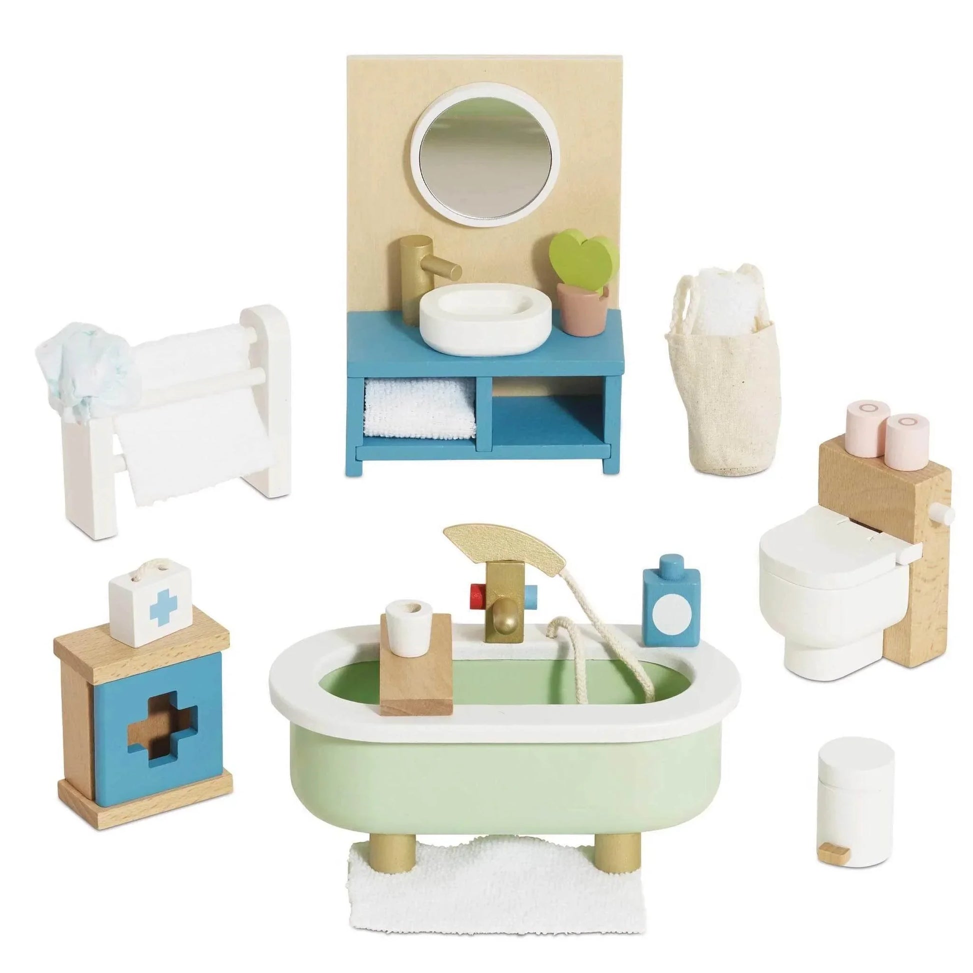 Wooden Dolls House Bathroom Furniture Set - Le Toy Van - Cloud Nine Stores